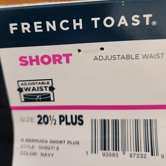 French Toast Flat Front Plus Size Adjustable Waist  Bermuda Shorts Size 20 1/2 - Picture 4 of 7